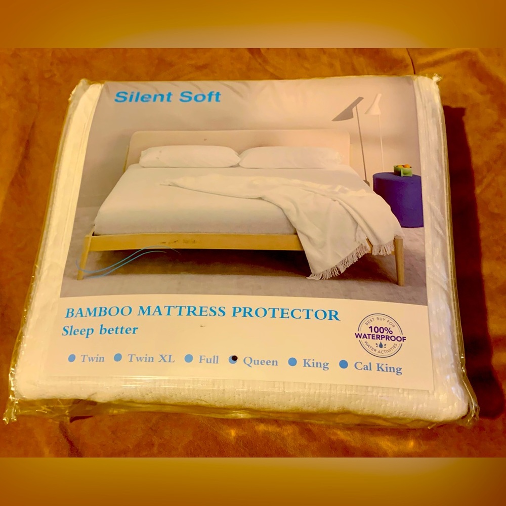New Silent Soft WATERPROOF PREMIUM MATTRESS BAMBOO PROTECTOR Size Queen